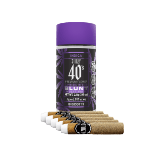 STIIIZY- 40'S INFUSED PREROLL 5 PACK- BISCOTTI