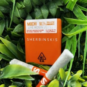 SHERBINSKIS- Live Rosin Infused 5pck Pre rolls- MOCHI