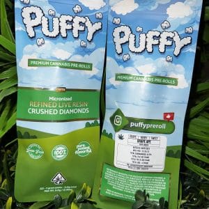 PUFFY- Live Resin/Crushed Diamond Infused 2pck Pre roll- GRAPE APE